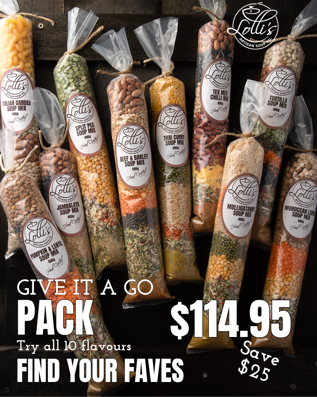 GIVE IT A GO LOLLI'S PACK - Lolli's Artisan Soup Mix Complete Pack