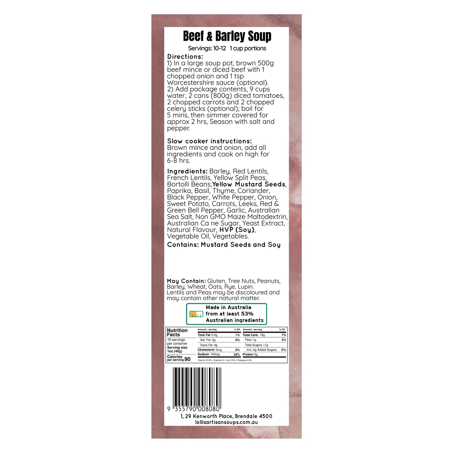 Beef & Barley Soup Mix - 400g