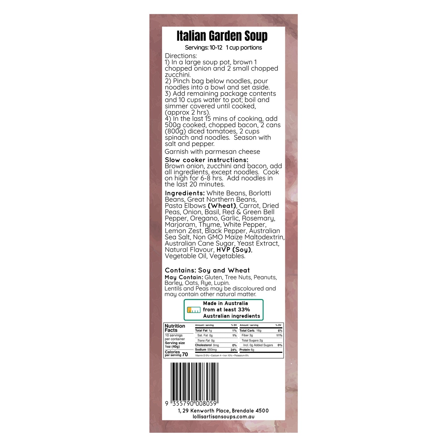 Italian Garden Soup Mix - 400g