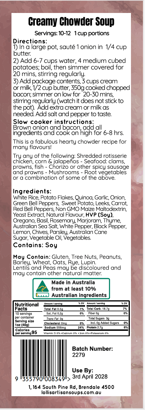 Creamy Chowder Soup Mix - 300g Limited Special Release