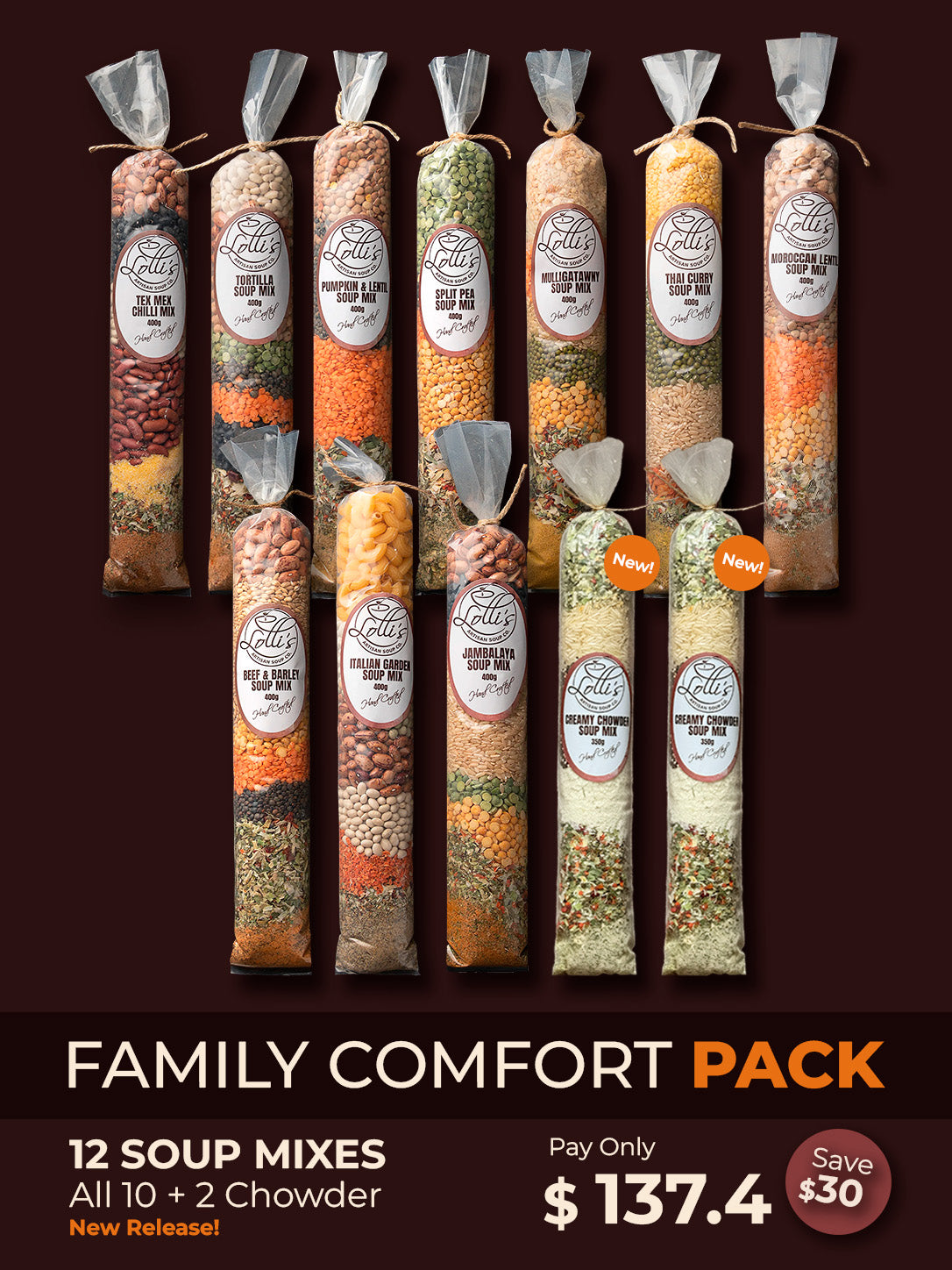 FAMILY COMFORT PACK - 12 Soups
