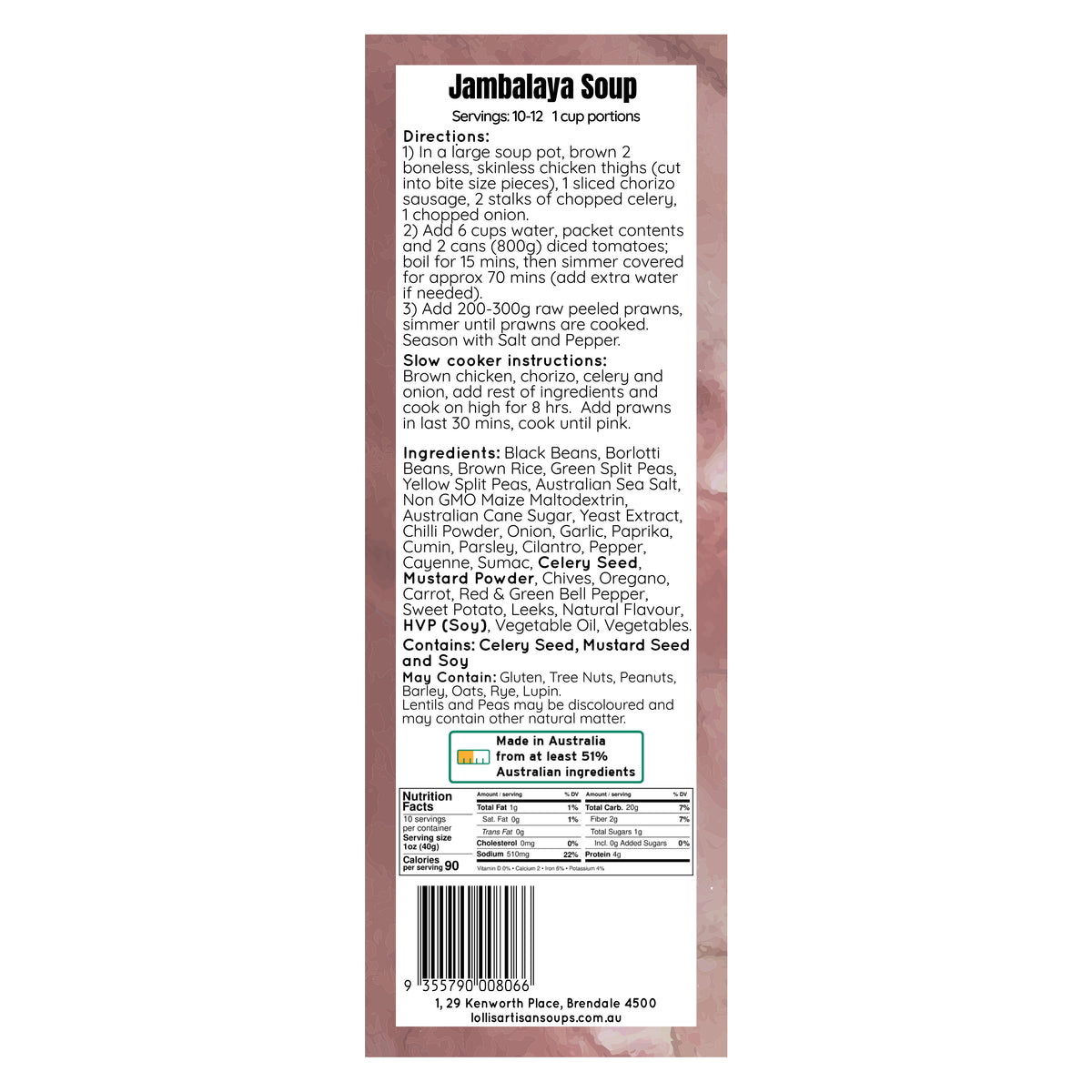 Jambalaya Soup Mix - 400g – Lolli's Artisan Soup Co