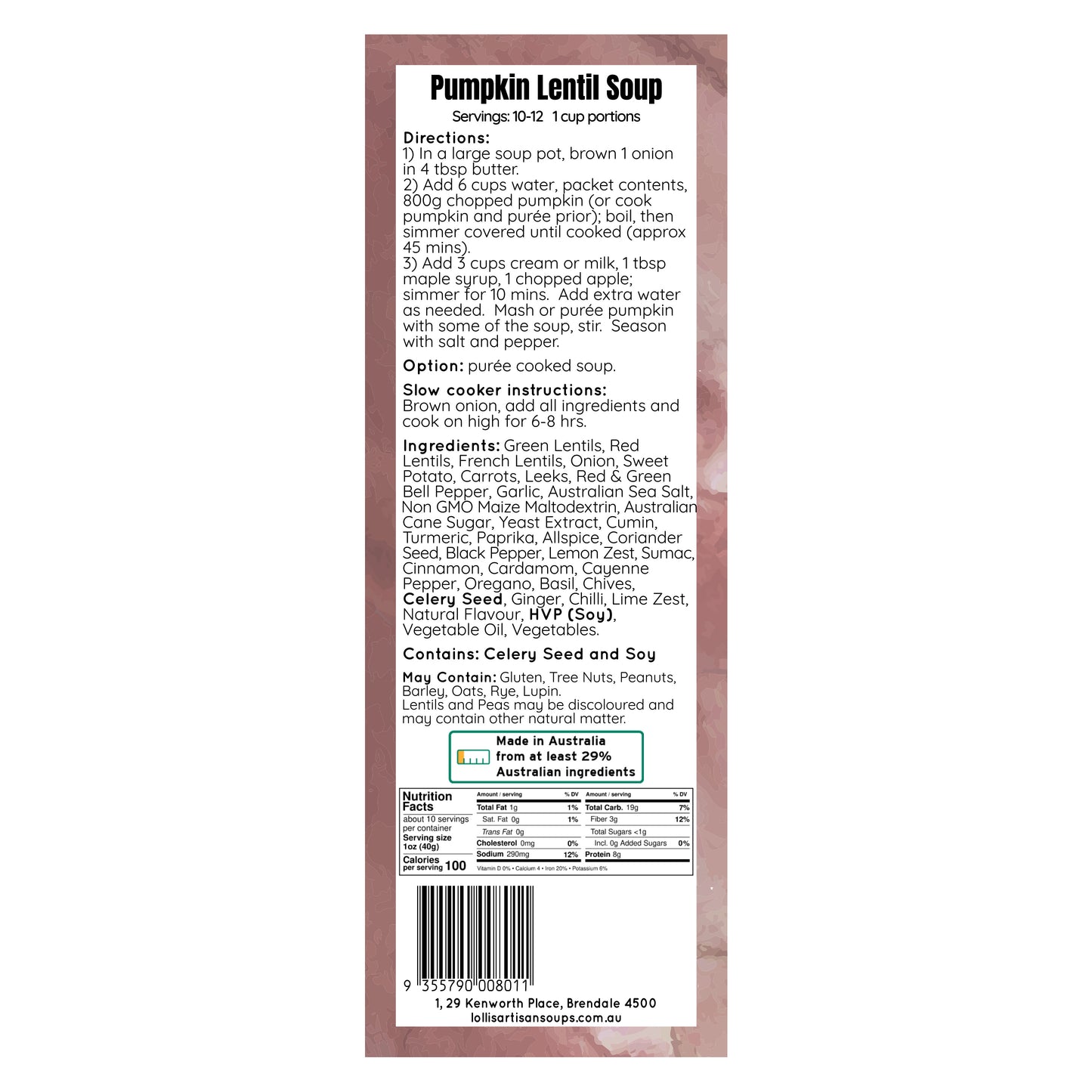 Pumpkin & Lentil Soup Mix - 400g