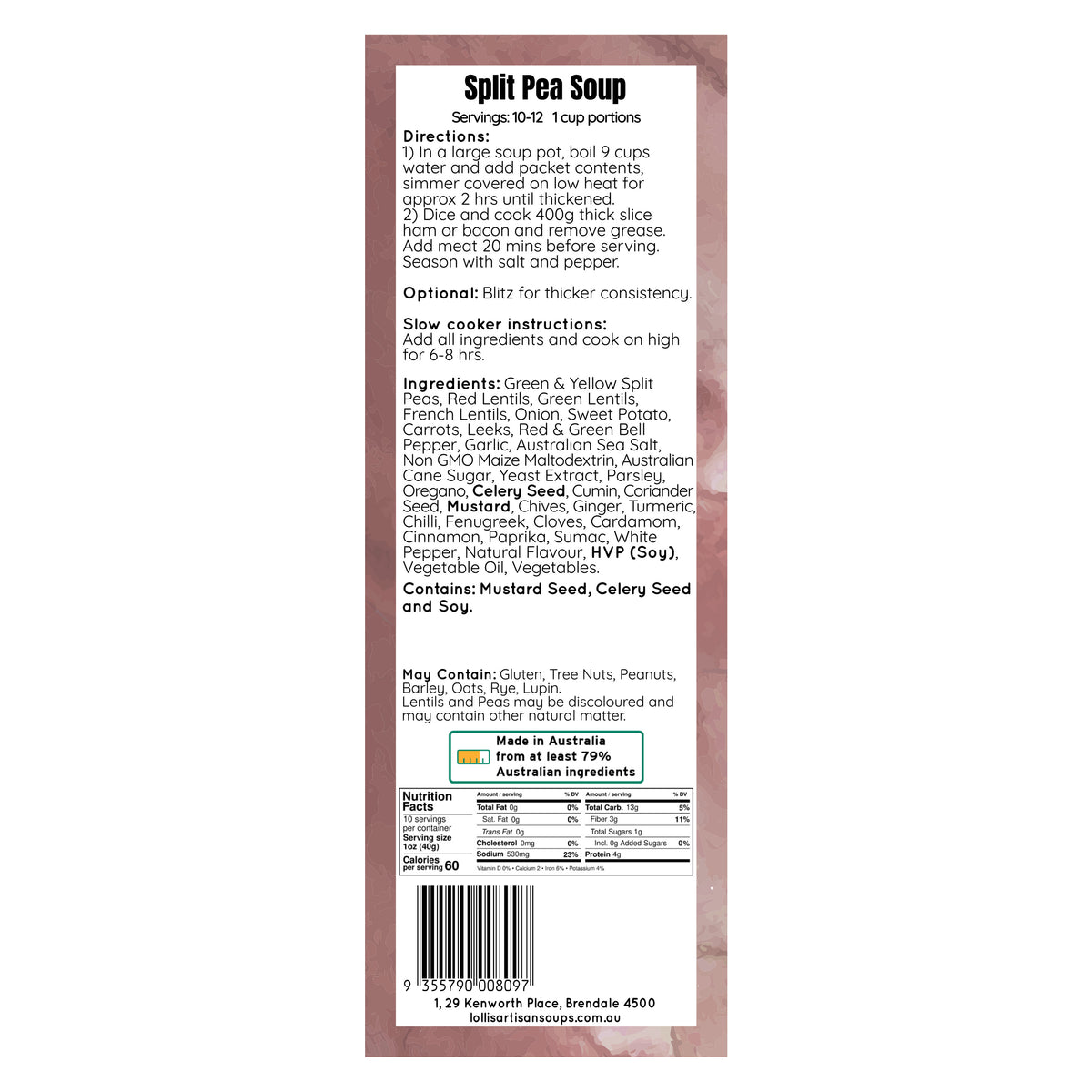 Split Pea Soup Mix - 400g – Lolli's Artisan Soup Co